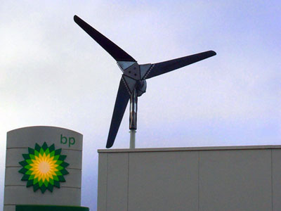 Proven wind turbine at BP gas station